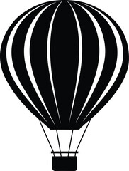 Obraz premium Hot Air Balloon, hot air balloon vector silhouette, hot air balloon icon.