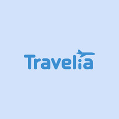 travelia logo concept, travel logo design, premium design vector
