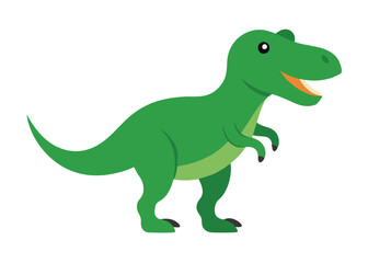 Obraz premium Cartoon tyrannosaurus rex flat illustration on white background 