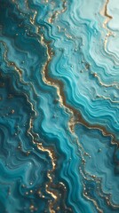 Obraz premium Turquoise and golden marble for wall decoration