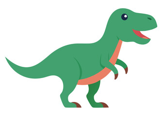 Fototapeta premium Cartoon tyrannosaurus rex flat illustration on white background 