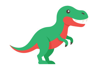 Cartoon tyrannosaurus rex flat illustration on white background
