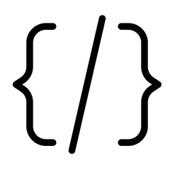 Coding Icon, Simple Line Icon