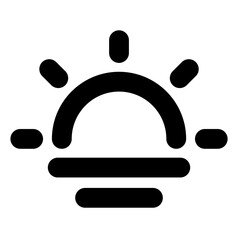 Sunrise Icon, Simple Line Icon