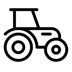 Tractor Icon, Simple Line Icon