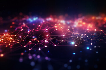 Gorgeous Abstract polygonal space low poly dark background with connecting dots and lines