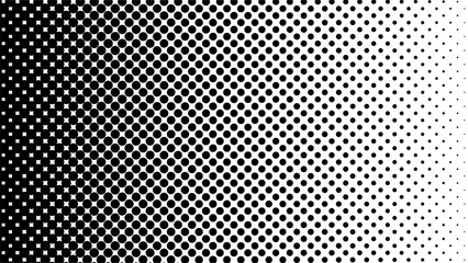 Dotted gradient vector illustration, white and black halftone background