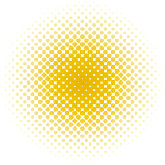 Circular yellow color gradient halftone (dot gradient)