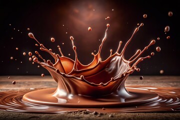 Vintage Milk Chocolate Splash: Decadent Dripping Chocolate Photo