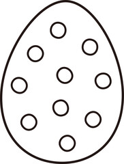 Cute patterned Easter egg coloring drawing.
Isolated Easter egg outline.
Transparent background.