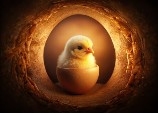 Vintage Ovoscope: Duckling Embryo Development in Egg - Stock Photo