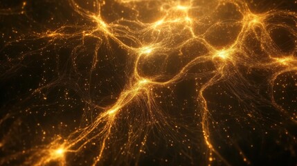 Obraz premium Illuminated Circuitry Web, a complex arrangement of luminous wires creating a futuristic, interconnected design, showcasing technological advancement