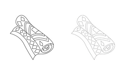 Tracing lines for toddlers. Handwriting practice sheet. Educational children game, printable worksheet for kids with Carpet