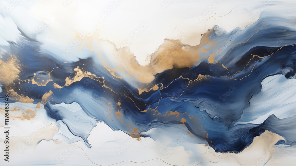 Poster  Marble effect background. Fluid art texture. Backdrop with abstract mixing paint effect. Mixed paints for interior poster.