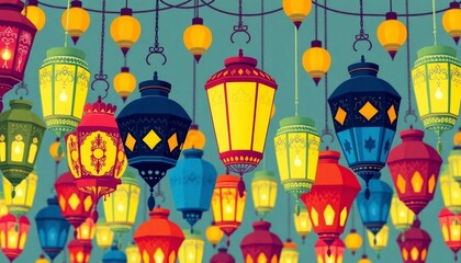 colorful hanging lanterns