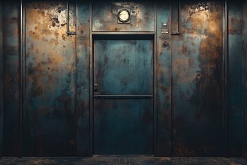 A rusted door and old wall scene is mysterious