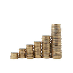 Progressive Stacks of Coins Representing Financial Growth