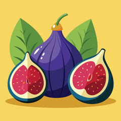 Fresh Figs Clipart in Cartoon Style - Whimsical and Delicious Fruit Design