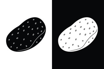 Simple Potato Icon for Nutrition and Food Design Projects