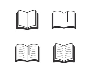Book icon set. Literature book icons collection. Open book icon vector illustration, e-book, back to school, library sign, Study concept symbol, Learning sign, Book clipart.
