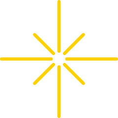 キラキラ アイコン シンプル 黄色 単体 ベクター 線