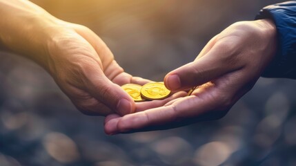Fototapeta premium Financial Generosity: Sharing wealth to uplift others while sustaining your own success, creating a positive impact and fostering community growth. 