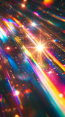 Prismatic Rainbow Light Leaks  Glowing Abstract Background