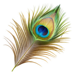 Obraz premium peacock feather isolated on white background