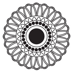 Hand draw Mandala with white whit background