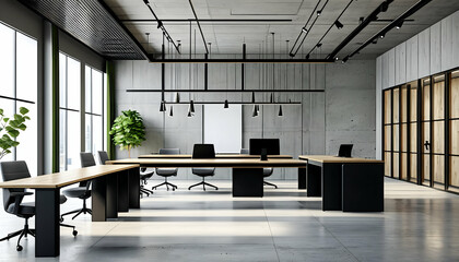 Eco Style Interior Design In Modern Open Space Off