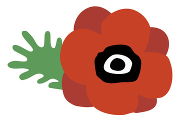 シンプルなアネモネのベクターイラスト