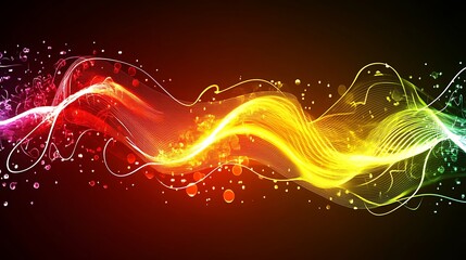 Abstract Rainbow Wave Energy Flowing Light