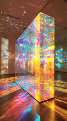 Prismatic Glass Sculpture  Rainbow Light Installation  Abstract Art