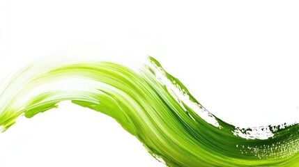 Abstract brush strokes of green in different shades, resembling modern art. Dynamic yet minimalistic design with clean copy space.