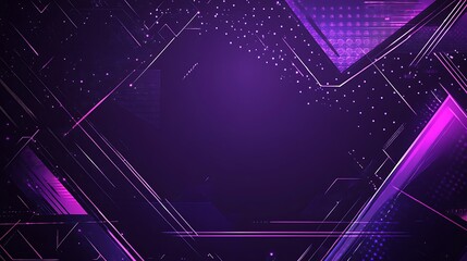 Obraz premium Abstract Purple Geometric Design with Glowing Lines and Dots