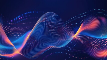 Abstract lines with vibrant, glowing trails creating a digital feel, leaving ample space for promotional text or a logo.