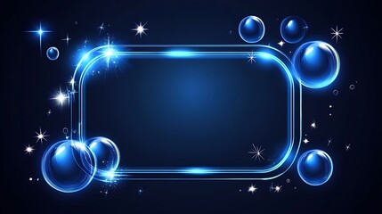 Obraz premium Glowing Blue Orbs Frame Festive Winter Design