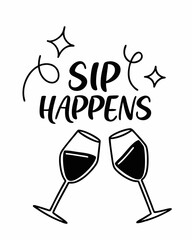 Sip Happens typography t shirt design