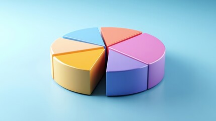 Obraz premium a colorful pie chart on a blue surface