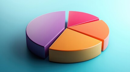 Obraz premium a colorful pie chart on a blue background