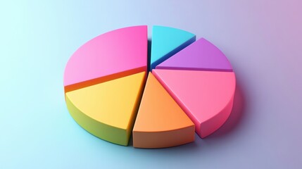 Fototapeta premium a colorful pie chart on a blue surface