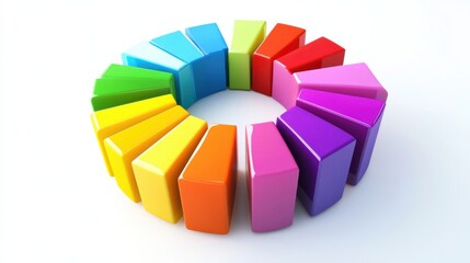 Obraz premium a colorful circle of blocks arranged in a circle