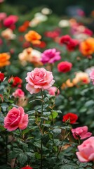 a vibrant rose backdrop.