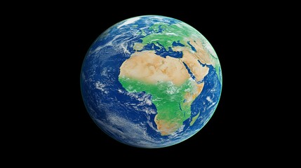 Earth, Africa centered, space background, global view, environmental awareness