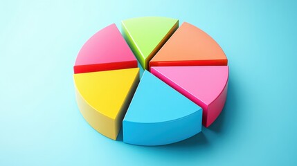 Obraz premium a colorful pie chart on a blue background