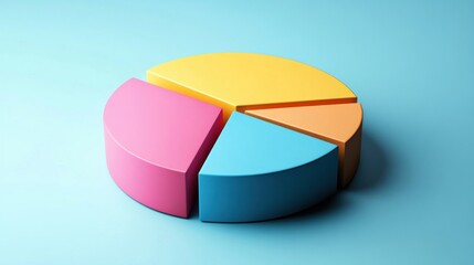 Obraz premium a colorful pie chart on a blue surface