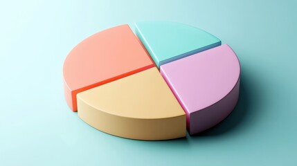 Obraz premium a pie chart with four sections of different colors