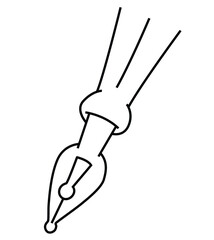 Cute cartoon hand drawn vector pen nib coloring page.