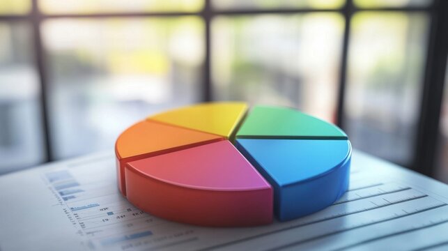 a pie chart on a piece of paper