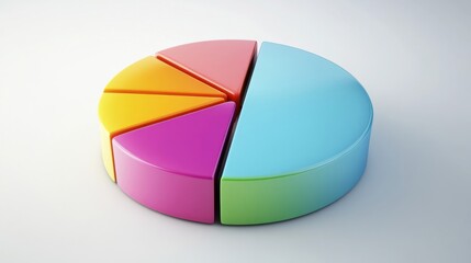 Obraz premium a colorful pie chart on a white surface